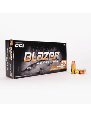 Ammunition: CCI Blazer Brass Ammo 9MM LUGER 147gr FMJ Box of 50 (5203)