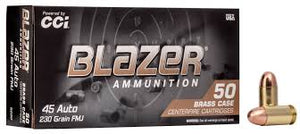 Ammunition: CCI Blazer Brass Ammo .45 ACP 230gr FMJ - 1000 Rounds CCI Blazer Brass