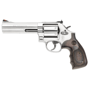 Smith & Wesson 686 Plus 3-5-7 Magnum Revolver 357 Mag 5" Barrel 7 Rnd Custom Black Wood Grips Satin S/S #150854