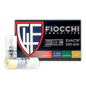 Fiocchi Exacta Aero Slug 12Ga 2 3/4″, 1 Oz 1150 FPS – 10Rds