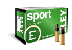 ELEY SPORT- .22LR, 40gr, LRN, Box of 50