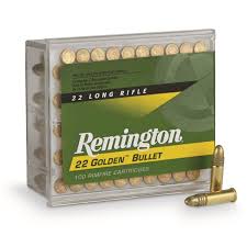 REMINGTON GOLDEN BULLET 22 LR 36 Gr PLATED HP AMMUNITION Box of 100 (21276)