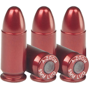 A-ZOOM SNAP CAPS 9MM LUGER DUMMYNAMMUNITION 5-PK RED