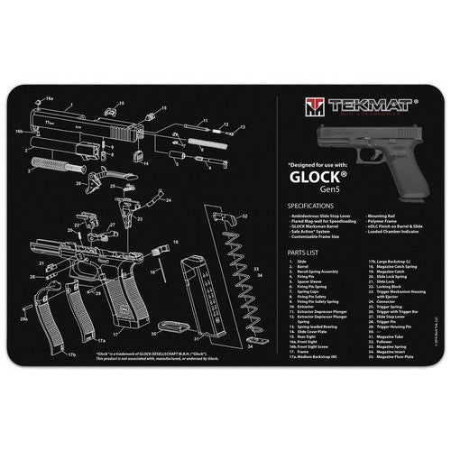 TekMat TEK-R17-GLOCK-G5 Gun Cleaning Mat, 11"x17", Glock Gen 5