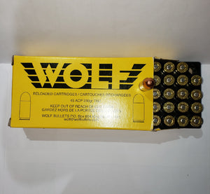 Ammunition Handgun: WOLF 45ACP FMJ 230 gr Remanufactured
